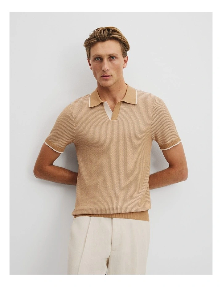 Cotton Silk Tipped Trophy Polo in Butterscotch image 2