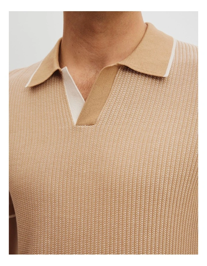 Cotton Silk Tipped Trophy Polo in Butterscotch image 3
