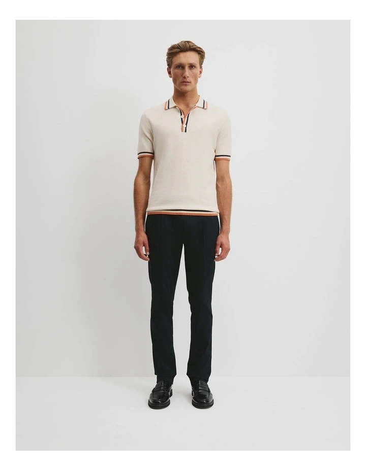 Cotton Contrast Trim Polo in Marmalade image 3