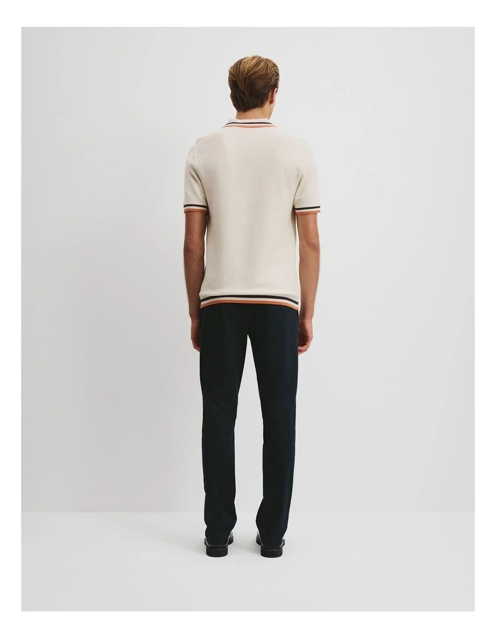 Cotton Contrast Trim Polo in Marmalade image 4