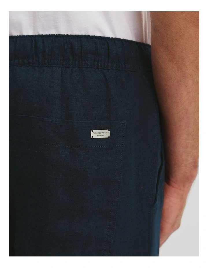 Relaxed Fit Organically Grown Linen Jogger in Navy image 3