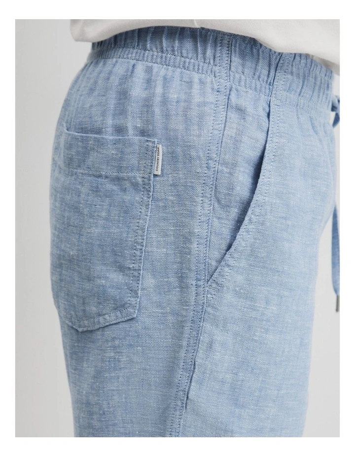 Organically Grown Linen Drawcord Short in Sky image 3