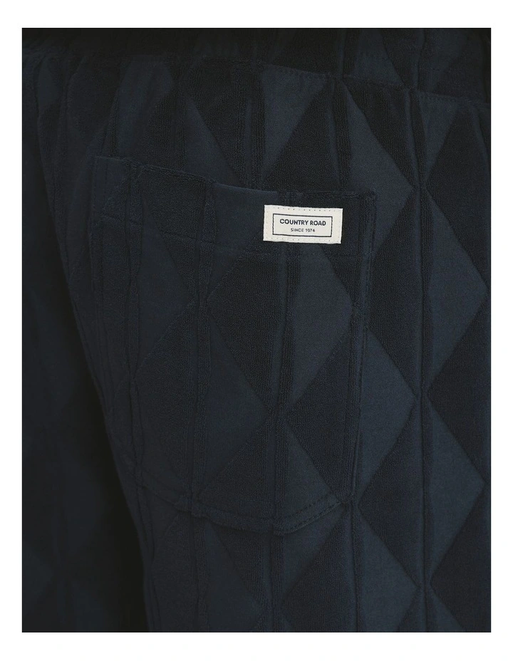 Australian Cotton Blend Tile Terry Short in Navy image 3