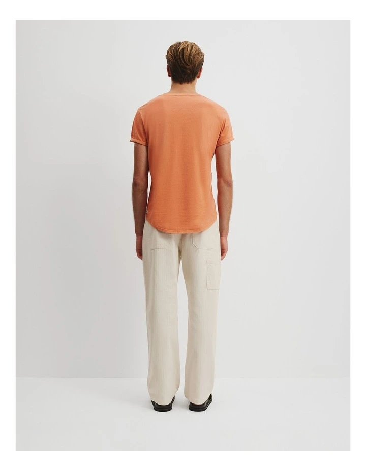 Australian Cotton Longline Garment Dye T-Shirt in Marmalade image 4