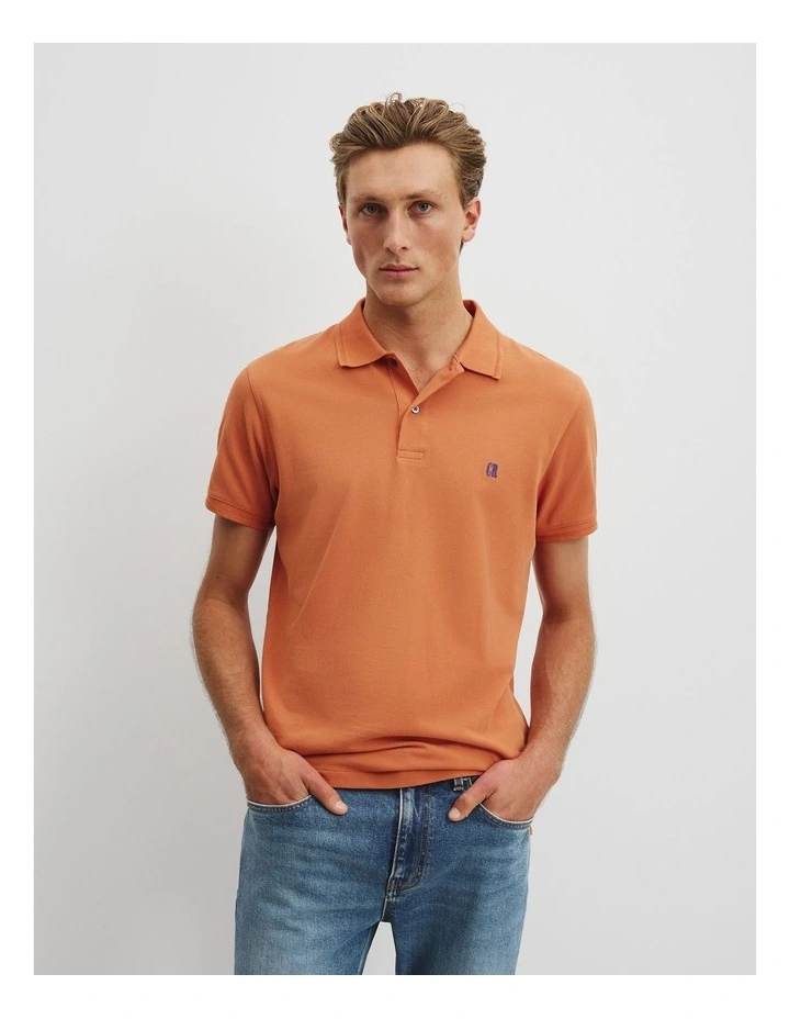 Australian Cotton Pique Polo in Marmalade image 1