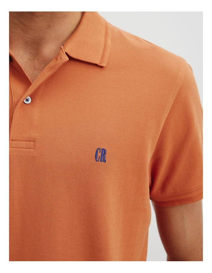 Australian Cotton Pique Polo in Marmalade image 2