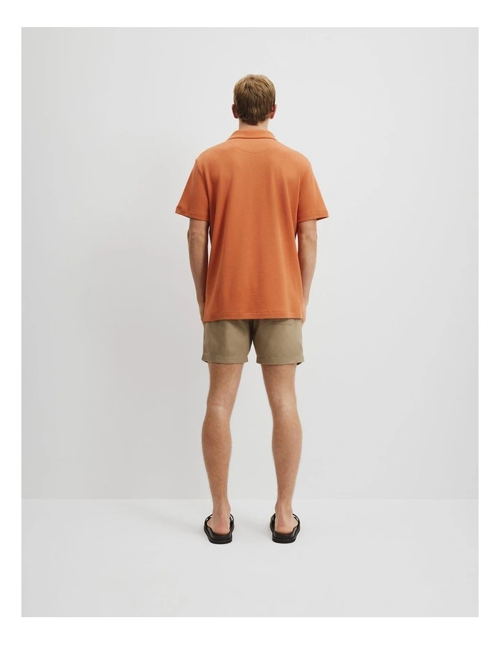 Australian Cotton Relaxed Waffle Polo in Marmalade image 4
