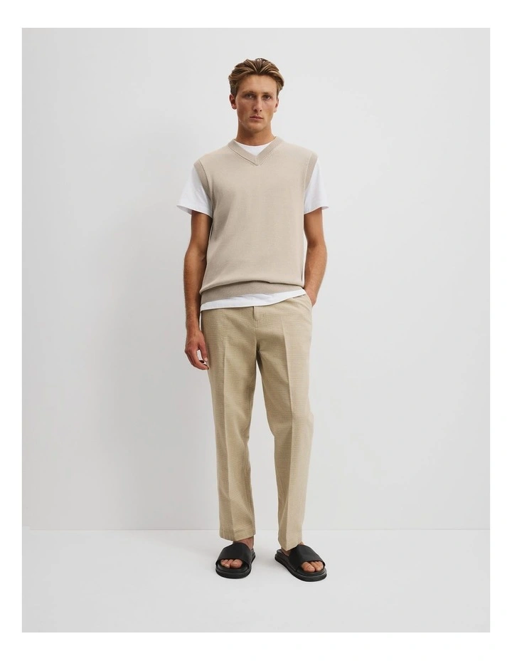 Australian Cotton V-Neck Knit Vest in Smoke image 3