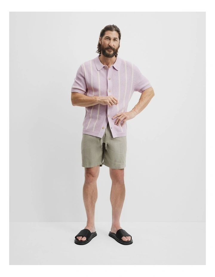Cotton Textured Knit Shirt in Wisteria image 2