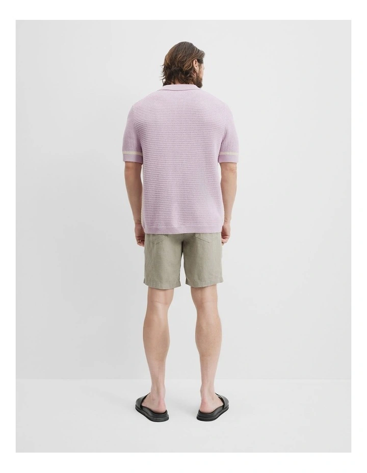 Cotton Textured Knit Shirt in Wisteria image 4