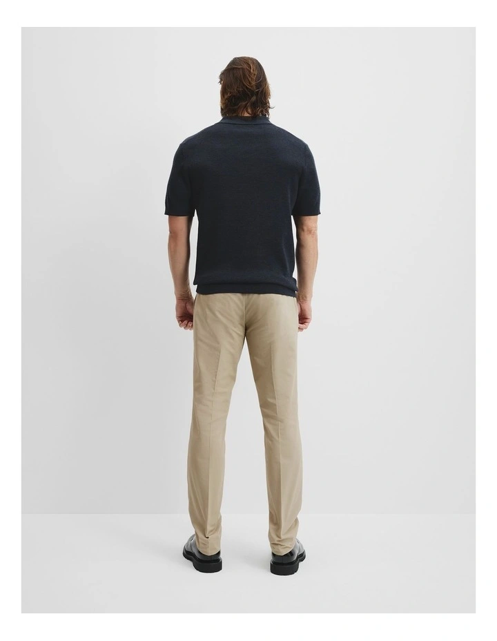Merino Rib Trophy Polo in Navy Melange image 4