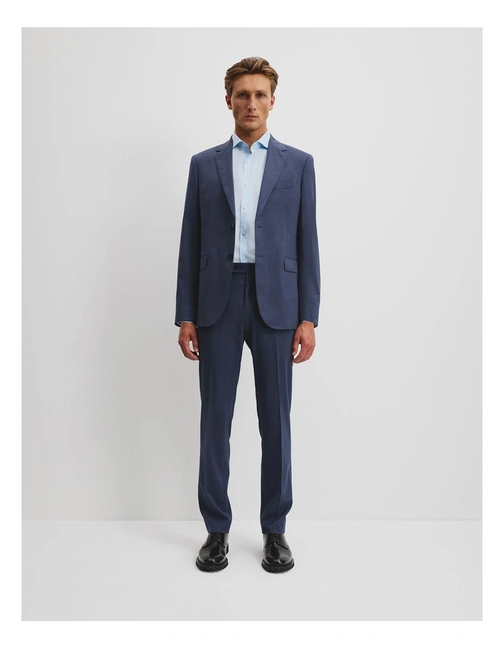 Regular Fit Italian-woven Wool Pant in Mid Blue image 1