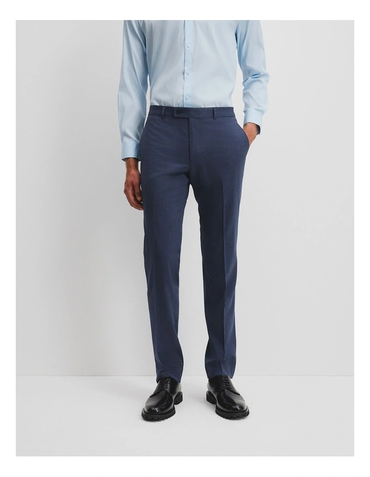 Regular Fit Italian-woven Wool Pant in Mid Blue image 2