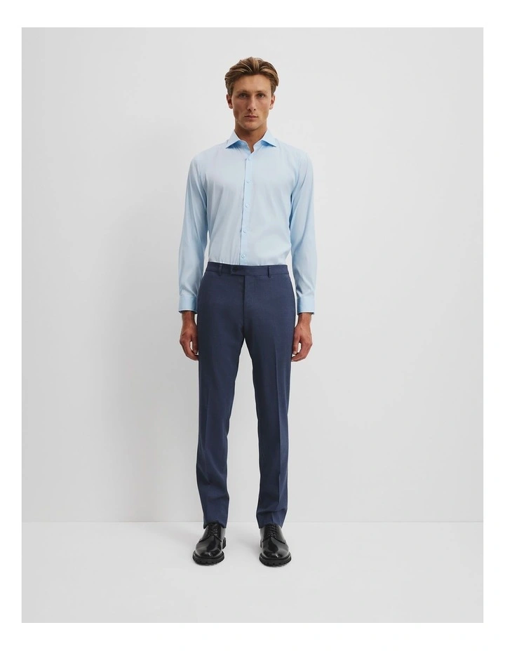 Regular Fit Italian-woven Wool Pant in Mid Blue image 4
