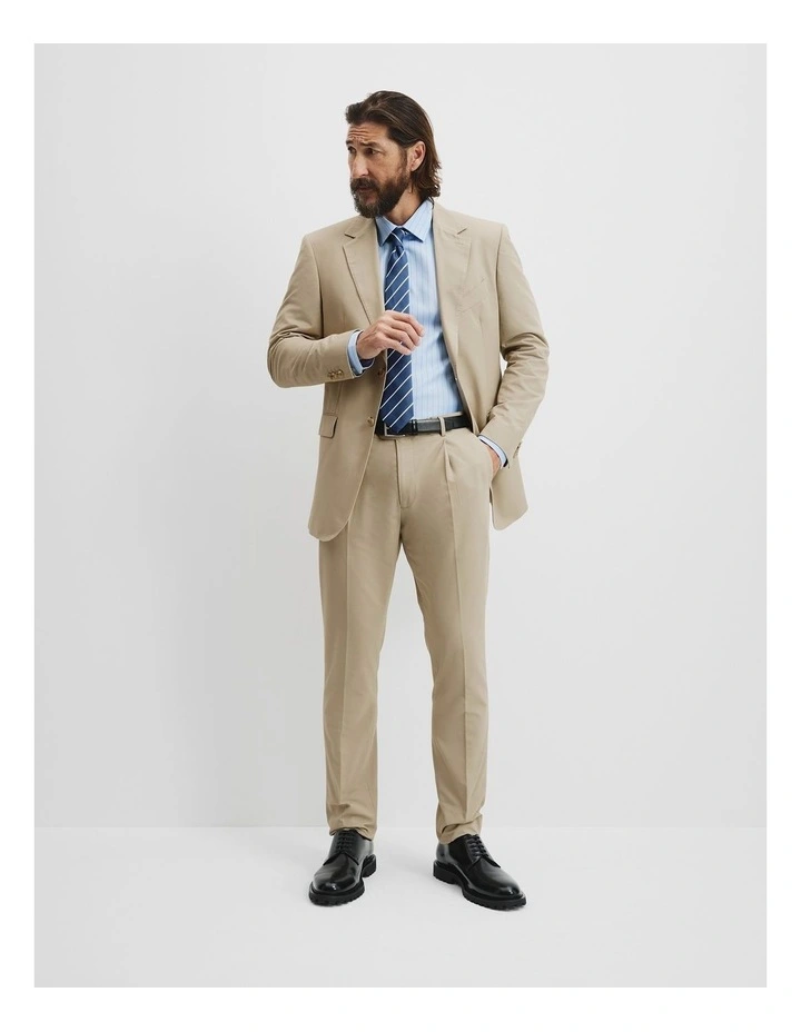 Cotton Pleat Pant in Taupe image 1