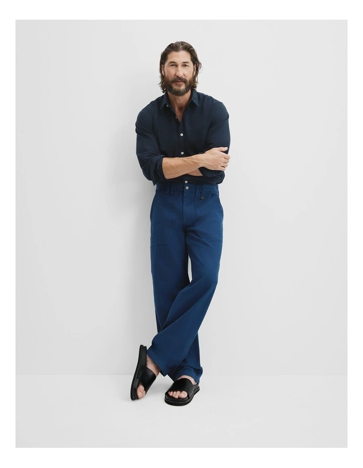 Herringbone Carpenter Pant in Airforce Blue image 1