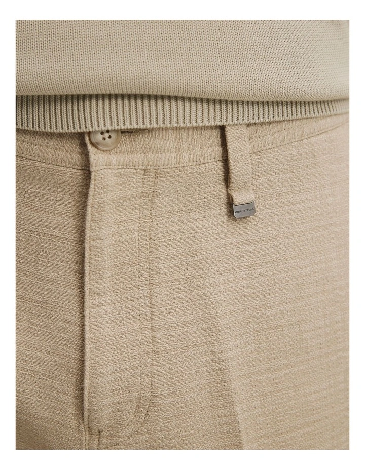 Relaxed Fit Cotton Textured Pant in Sandalwood image 3