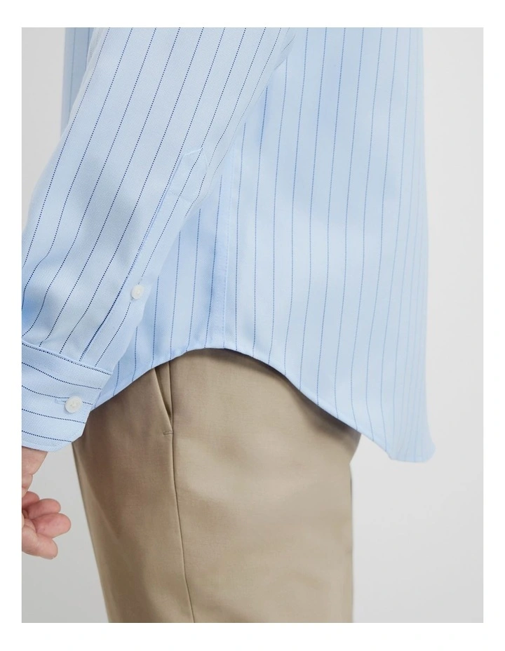Regular Fit Textured Stripe Travel Shirt in Pale Blue image 2