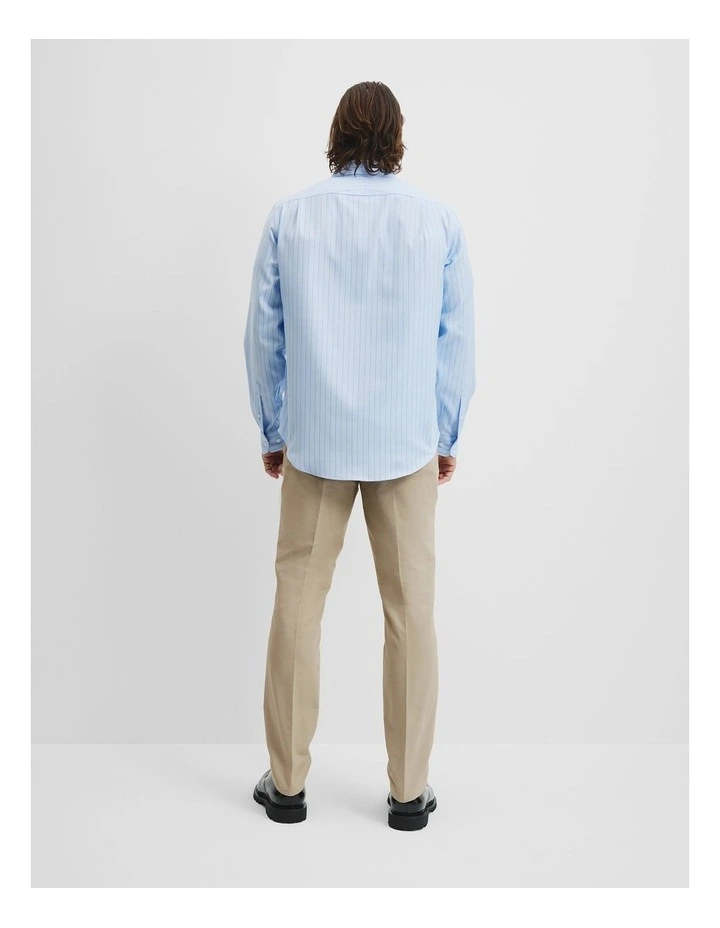 Regular Fit Textured Stripe Travel Shirt in Pale Blue image 4