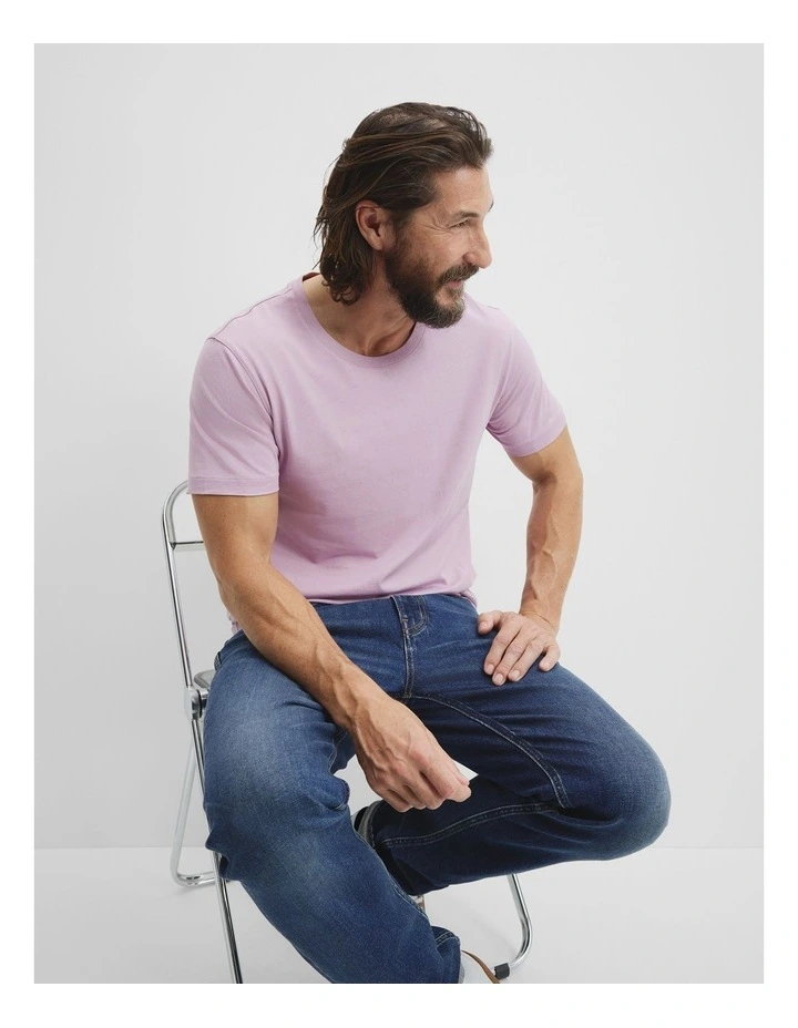 Pima Cotton Crew T-shirt in Wisteria image 2