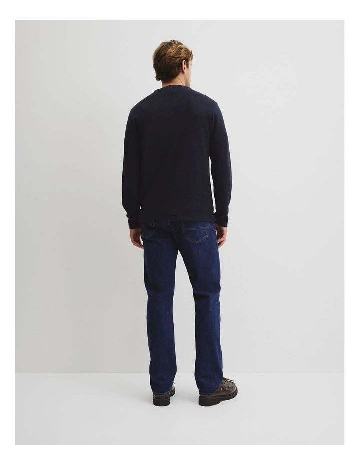 Australian Cotton Textured T-Shirt in Navy image 4