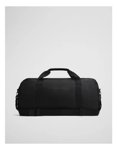 Textured Nylon Logo Tote in Black