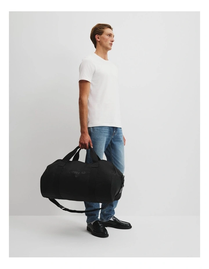 Textured Nylon Logo Tote in Black image 2