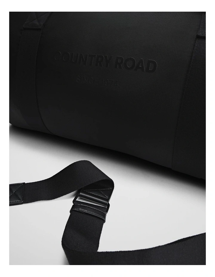 Textured Nylon Logo Tote in Black image 4