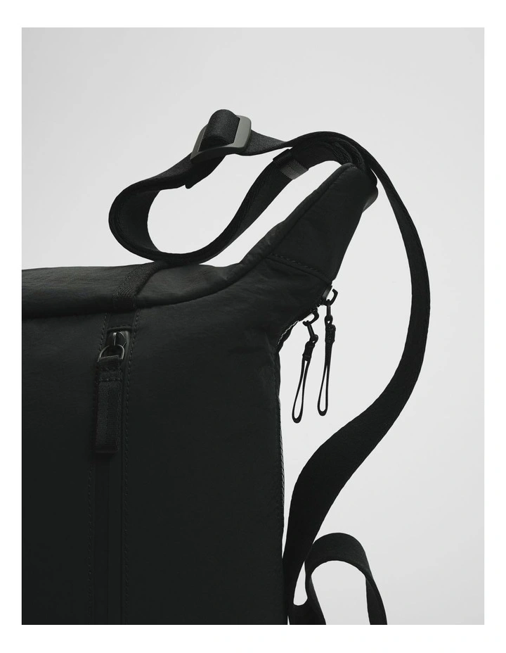 Nylon Sling Bag in Black image 2