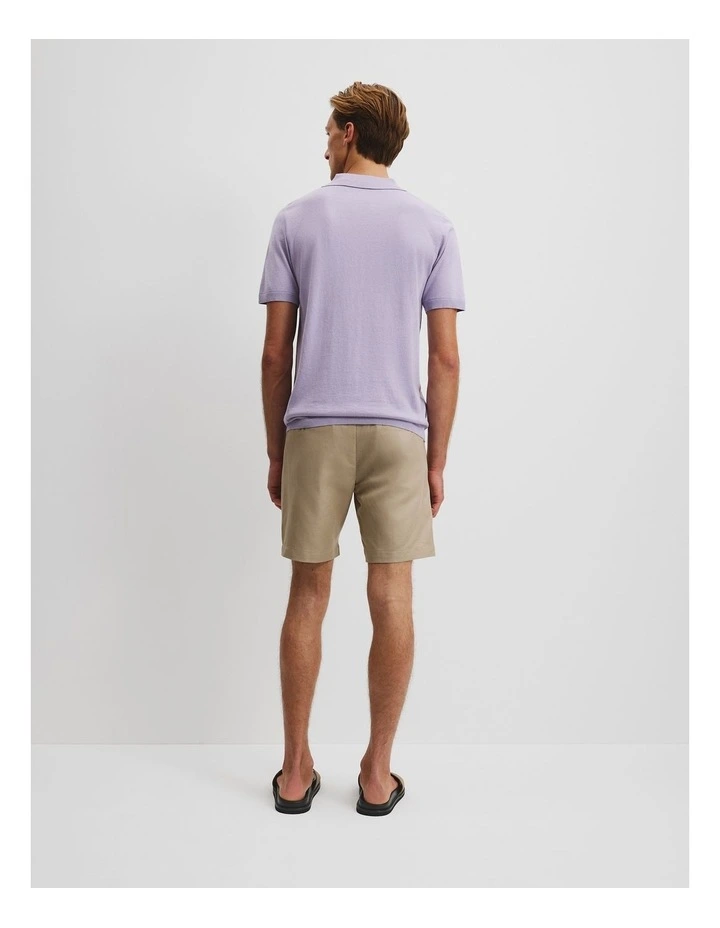 Cotton Silk Zip Knit Polo in Lavender image 4