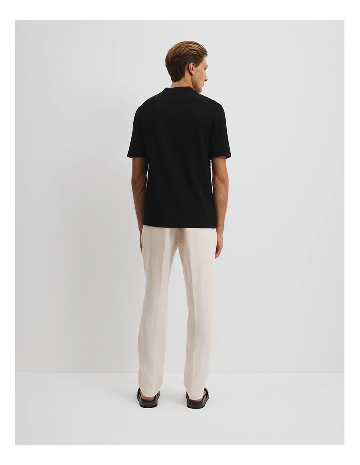 Cotton Silk Textured Knit Shirt in Black image 4