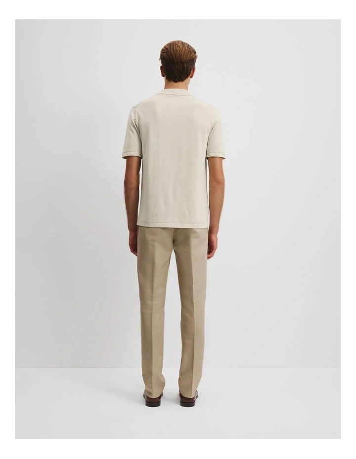 Cotton Silk Textured Knit Shirt in Stone image 4