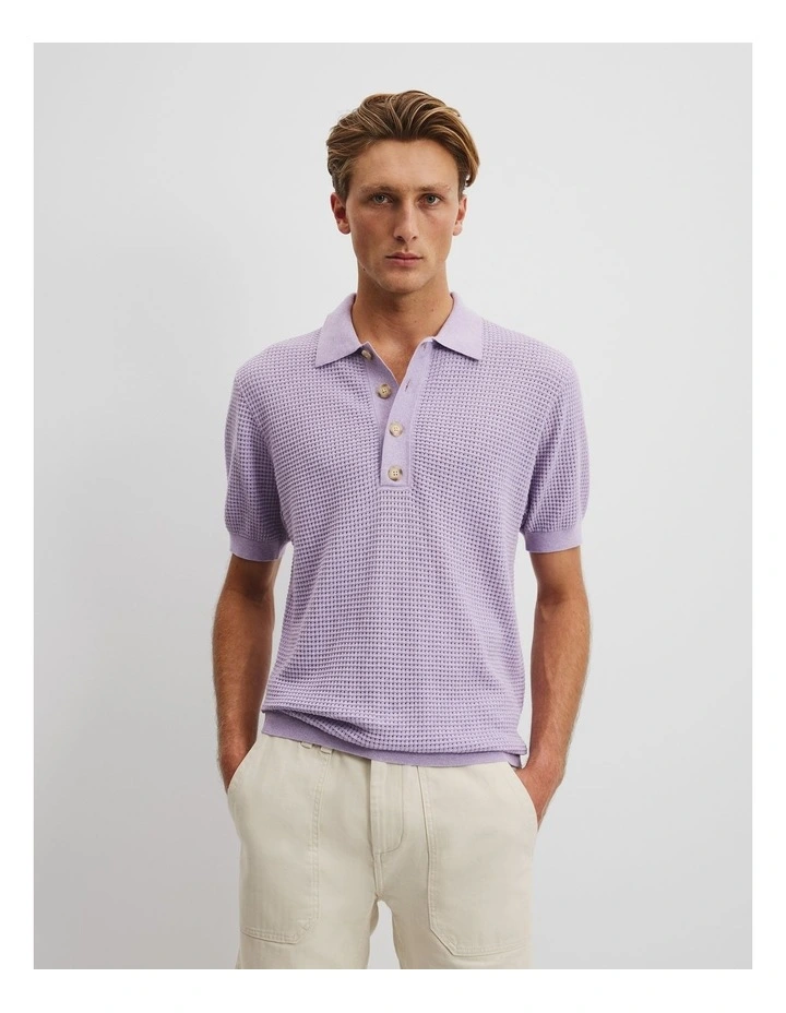 Australian Cotton Short Sleeve Waffle Knit in Wisteria image 1