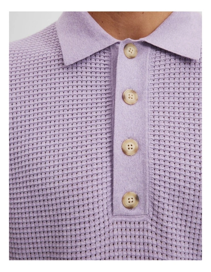 Australian Cotton Short Sleeve Waffle Knit in Wisteria image 2