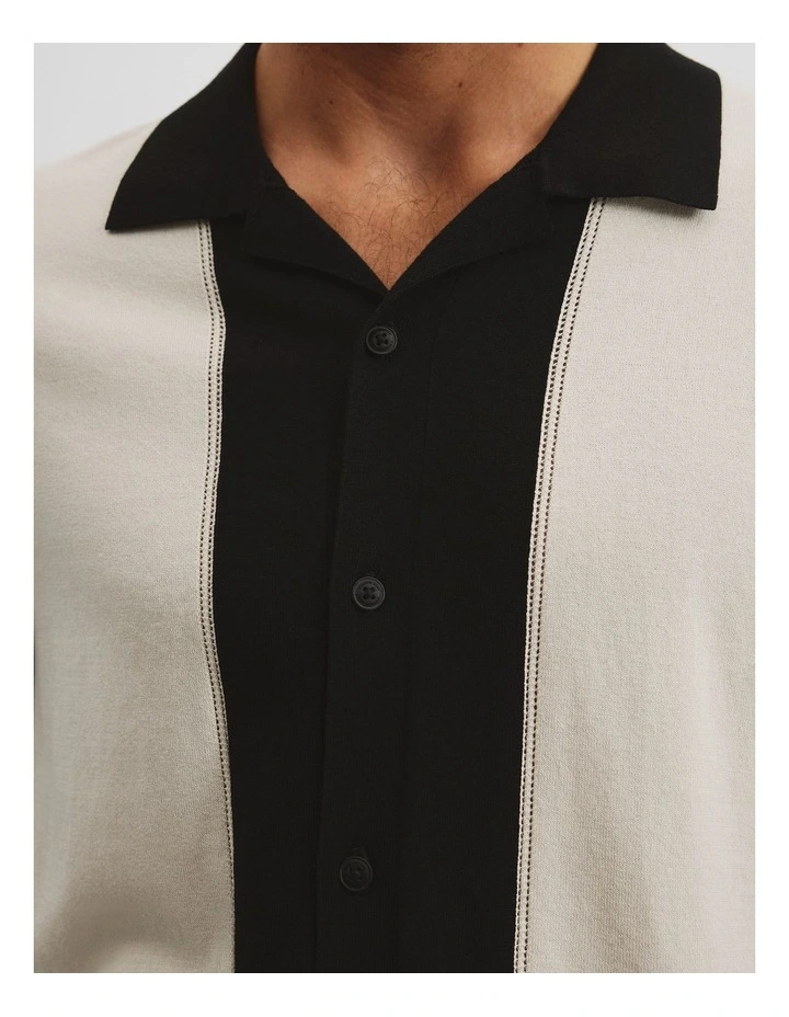 Cotton Silk Cotton Block Shirt in Black image 2