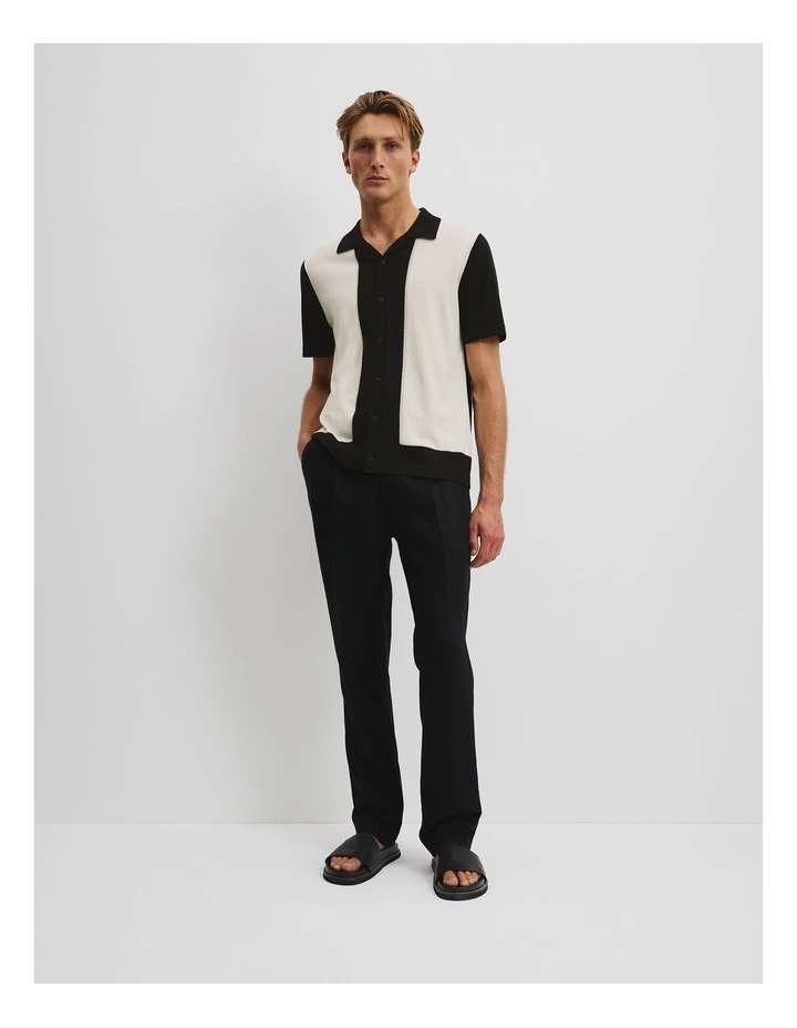 Cotton Silk Cotton Block Shirt in Black image 3