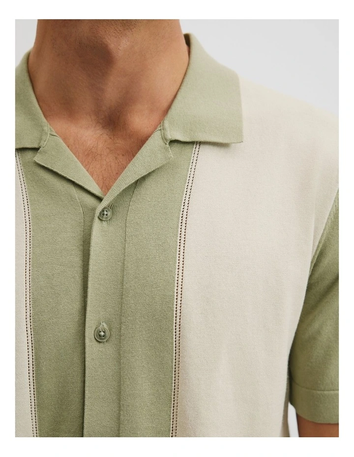 Cotton Silk Cotton Block Shirt in Pistachio image 2