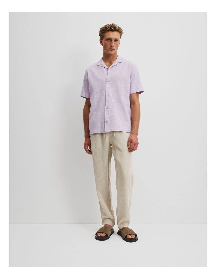 Short Sleeve Cotton Slub Shirt in Wisteria image 3