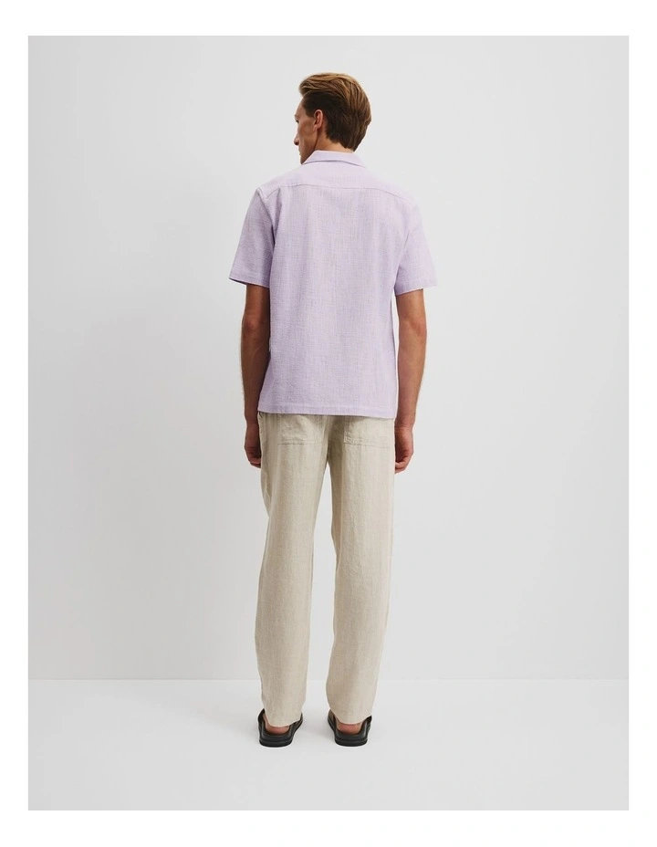 Short Sleeve Cotton Slub Shirt in Wisteria image 4