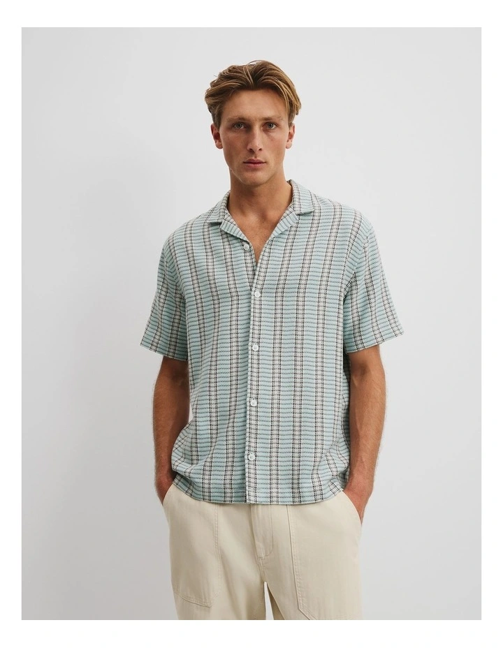 Short Sleeve Textured Shirt in Sage image 1