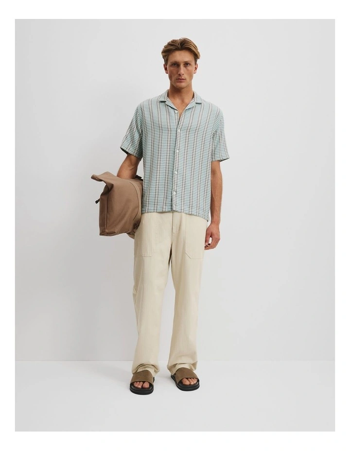 Short Sleeve Textured Shirt in Sage image 3