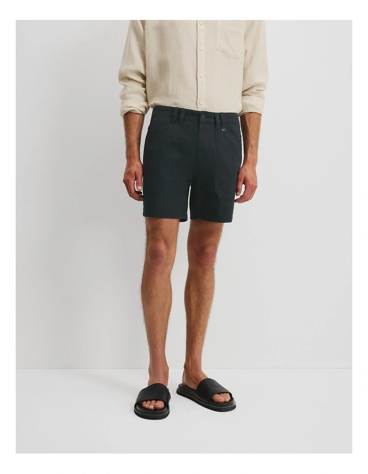Utility Short in Washed Black image 3