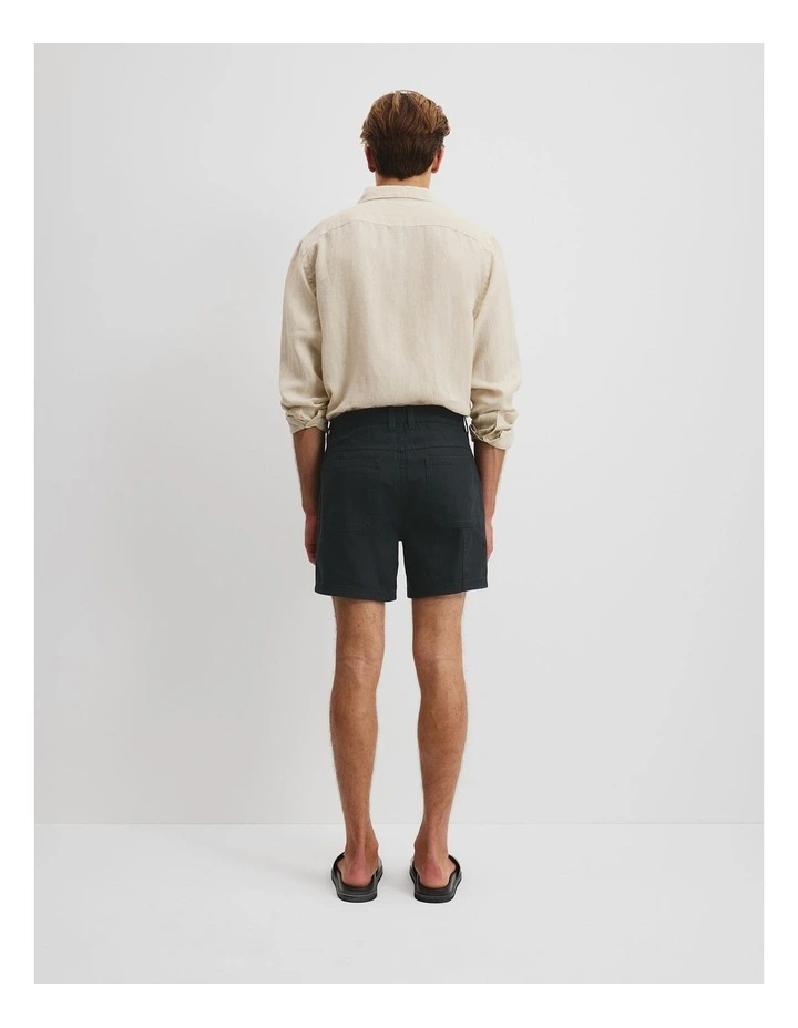 Utility Short in Washed Black image 4