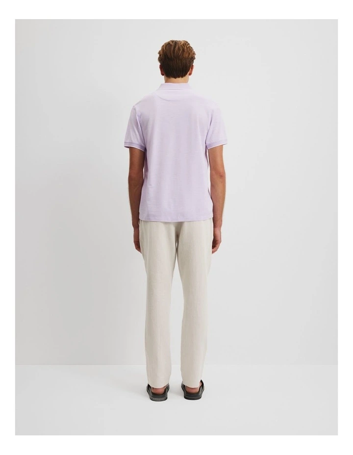 Australian Cotton Micro Textured Polo in Wisteria image 4