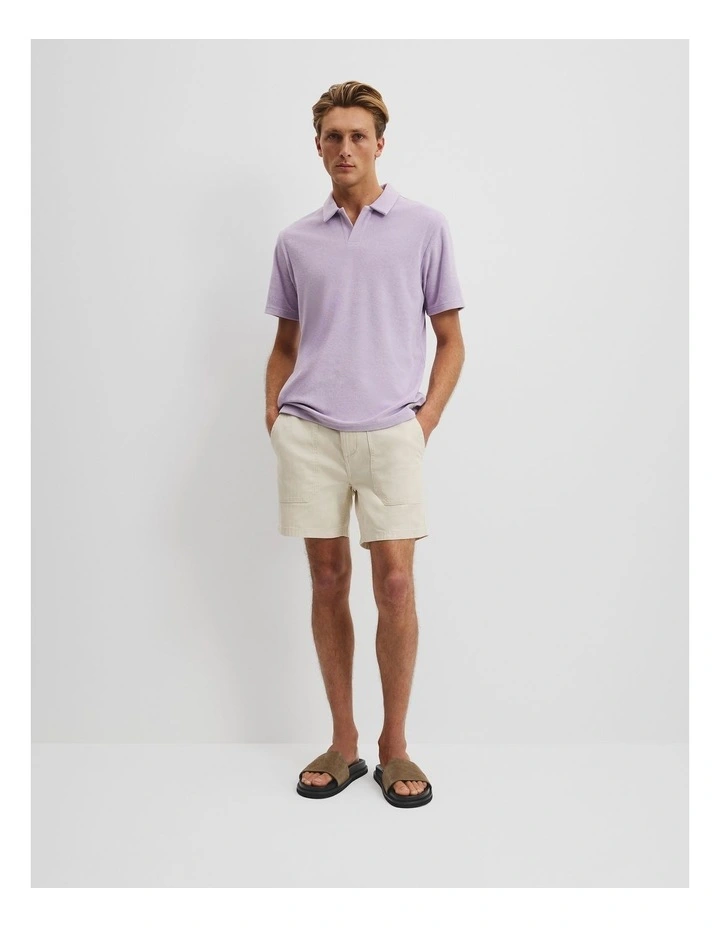Australian Cotton Blend Terry Polo in Wisteria image 1