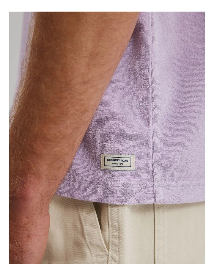 Australian Cotton Blend Terry Polo in Wisteria image 3