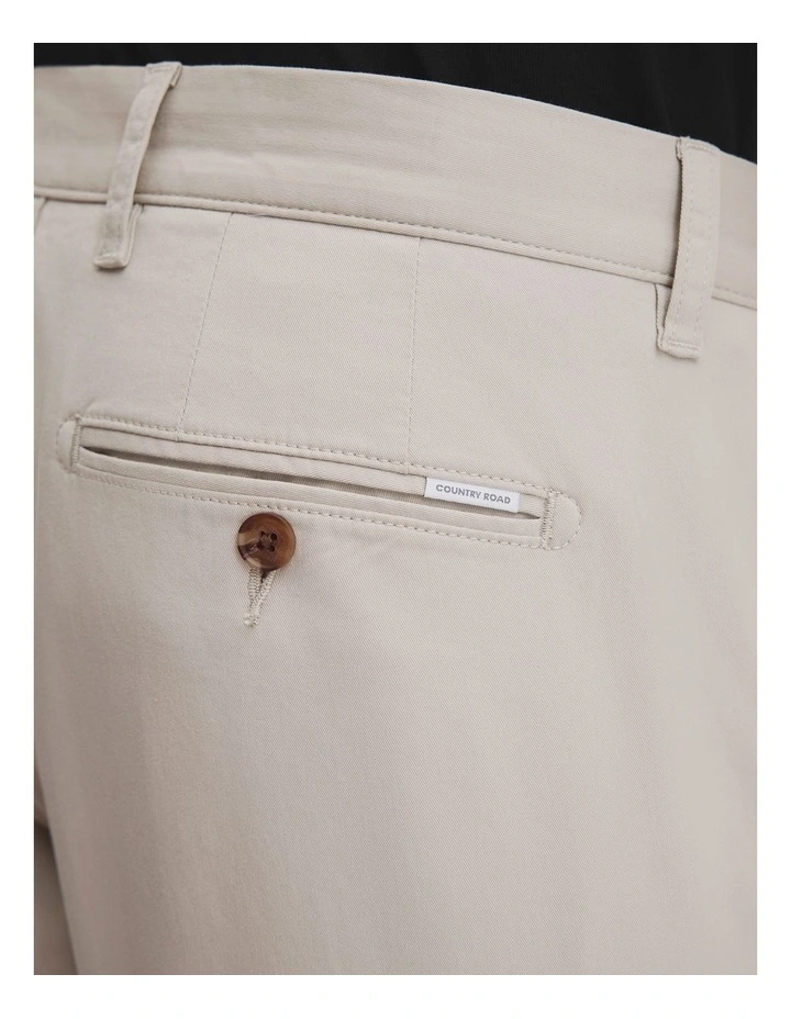 Australian Cotton Tapered Fit Stretch Chino in Pebble image 2