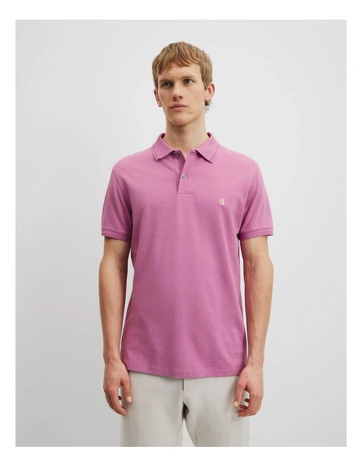 Australian Cotton Pique Polo in Mulberry image 1