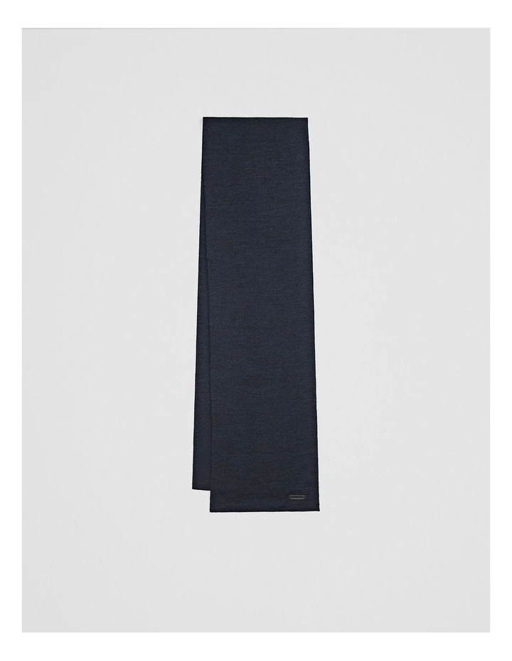 Australian Merino Wool Scarf in Navy Melange image 1