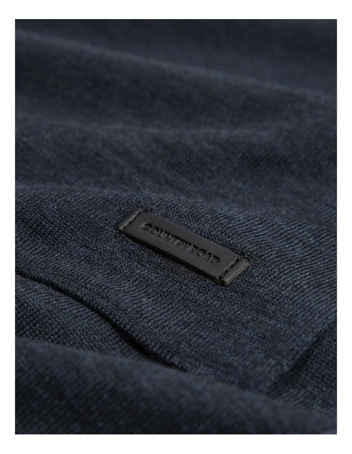 Australian Merino Wool Scarf in Navy Melange image 3